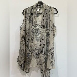 Coldwater Creek Monochrome Floral Top